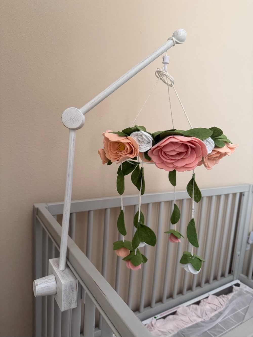 POTTERY BARN Kids Baby Crib Mobile Arm Antique White